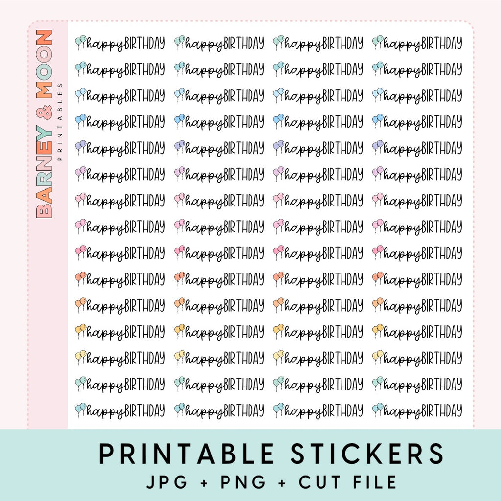 birthday reminder scripts printable planner stickers