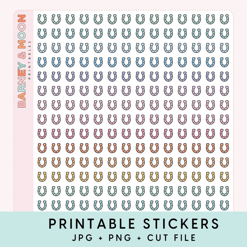 mini horseshoe icons printable planner stickers