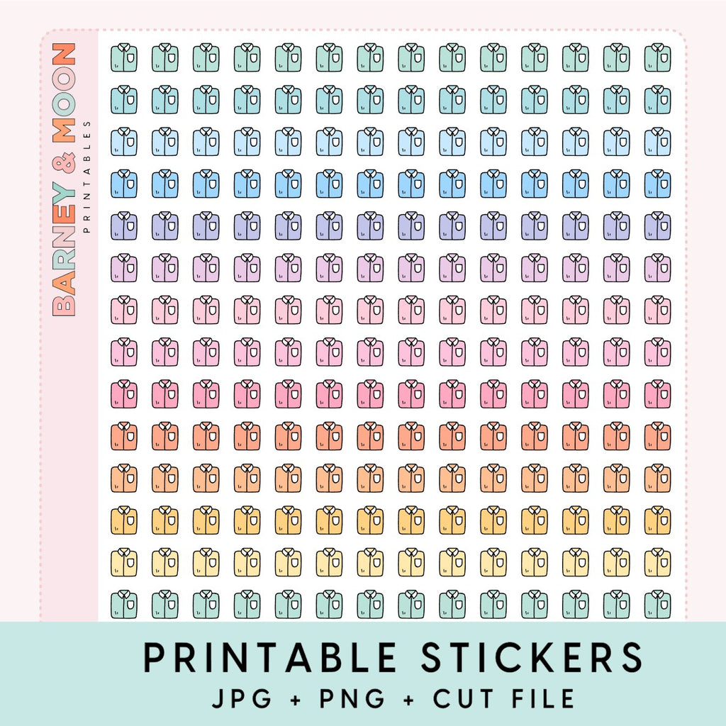 mini laundry ironing icons printable planner stickers