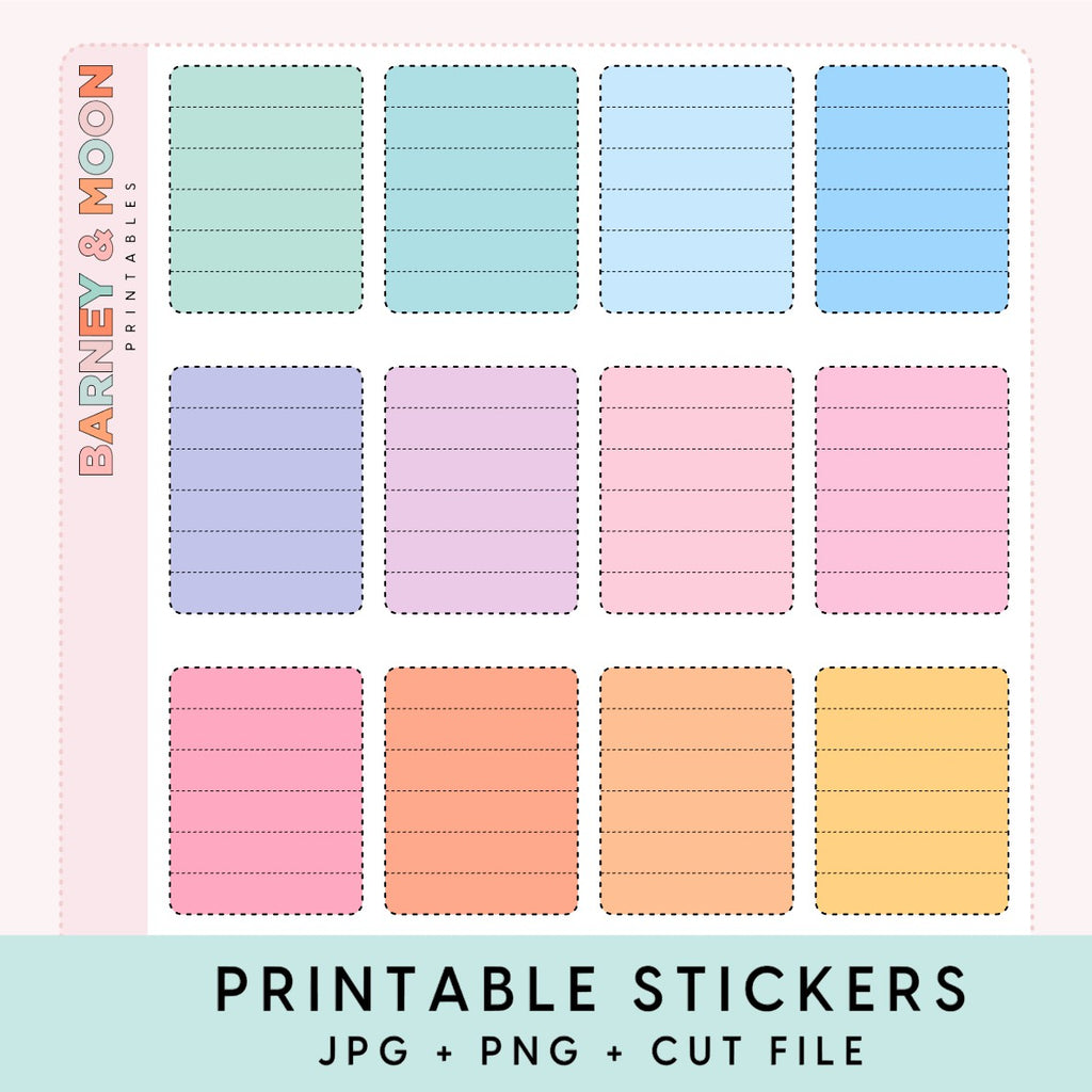 printable planner stickers lined full box for planning