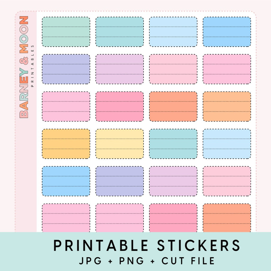 printable planner stickers lined third box for planning