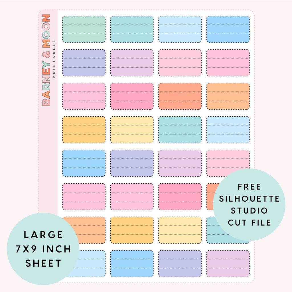 printable planner stickers lined third box for planning