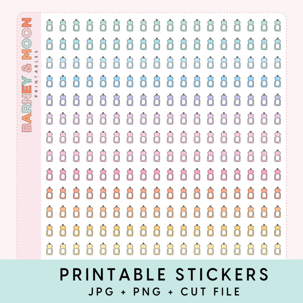 mini cleaning icons printable planner stickers