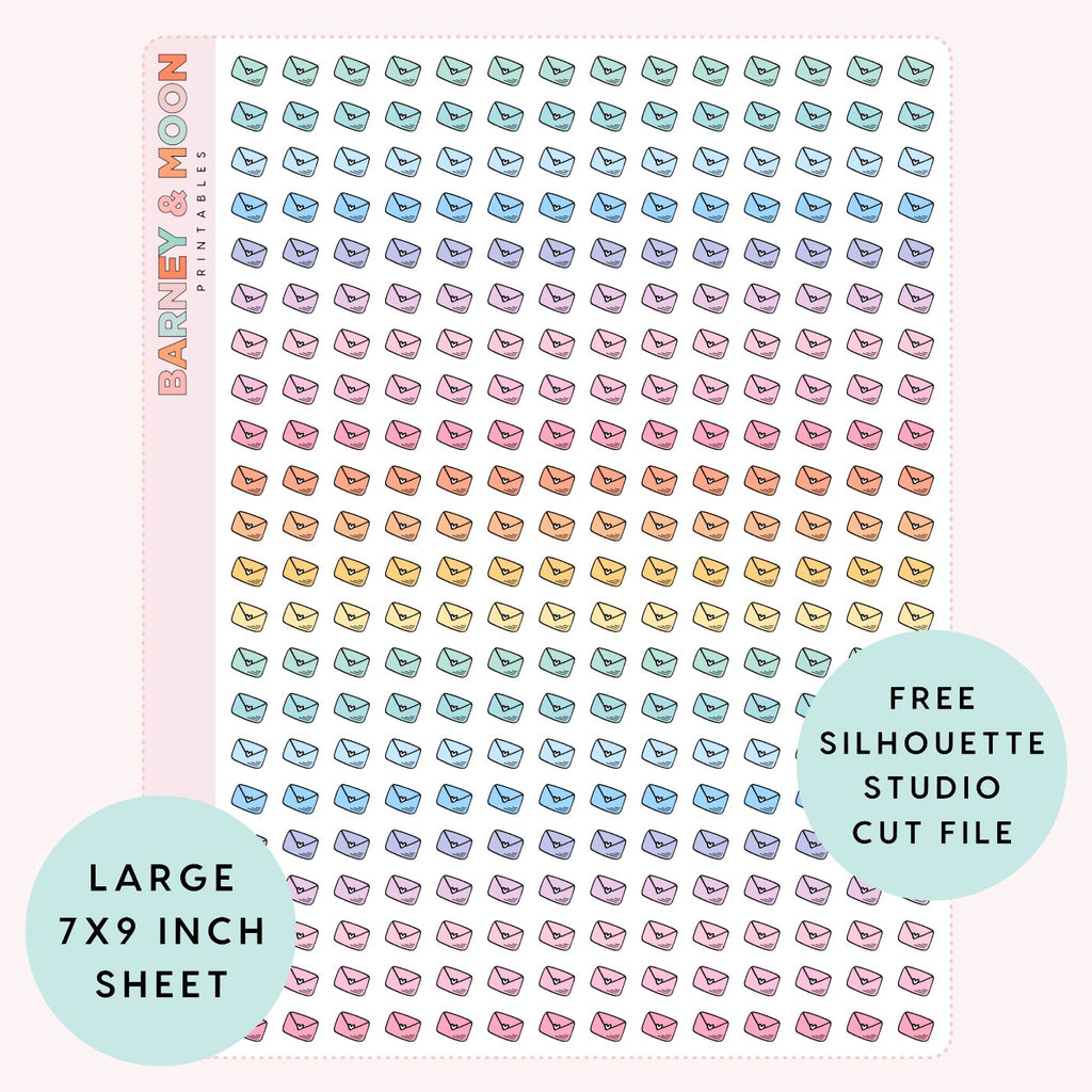 mini envelope icons printable planner stickers