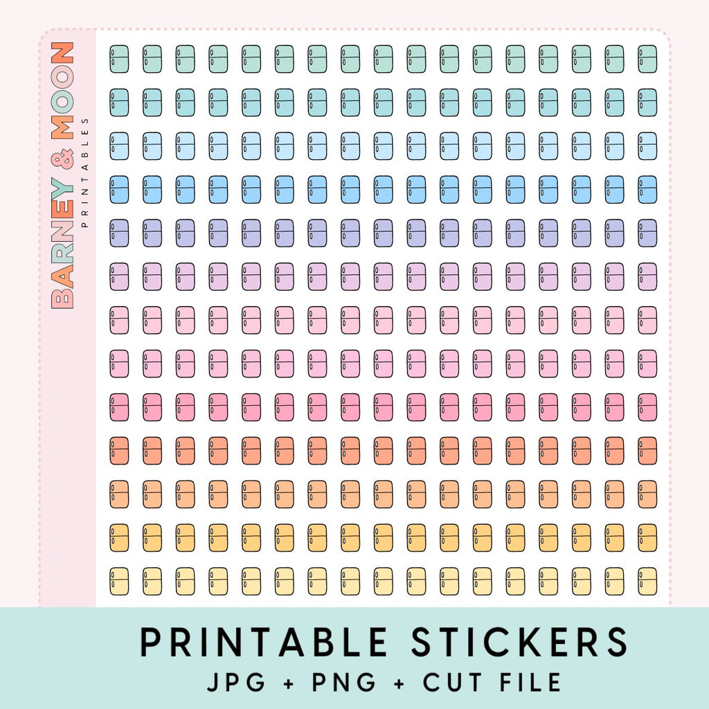 mini fridge icons printable planner stickers