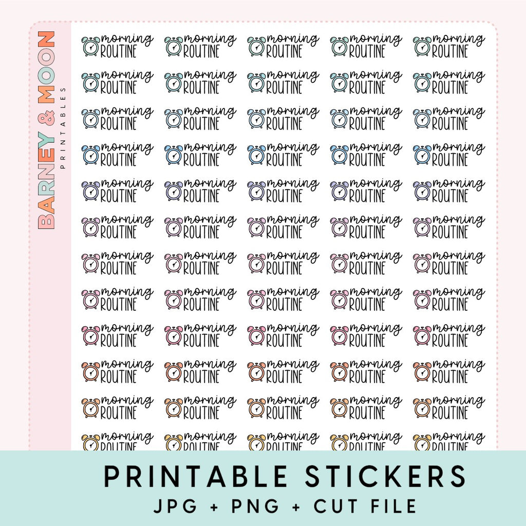 printable stickers for planning morning routine