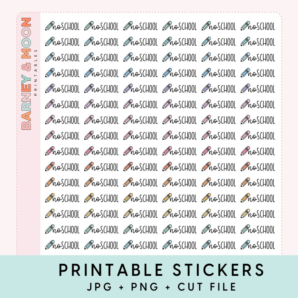 printable stickers for planning no school