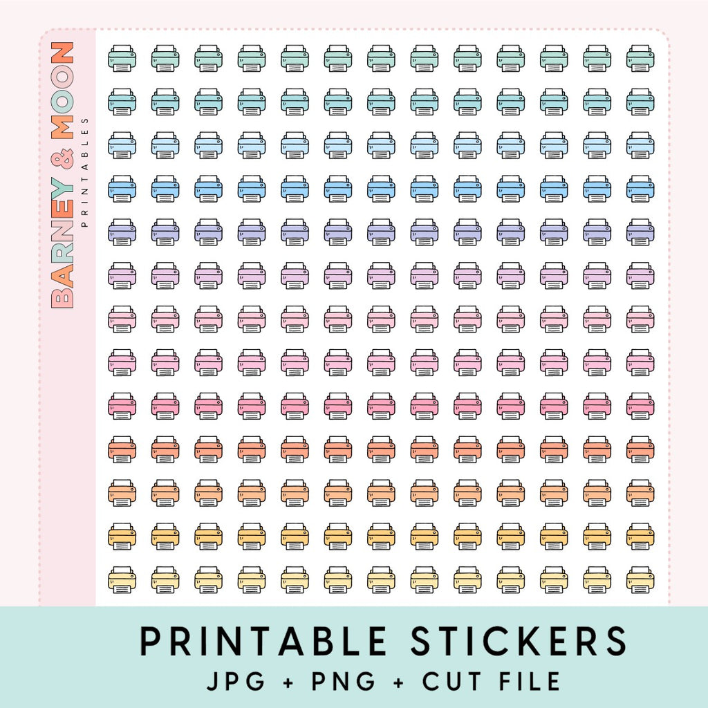 mini work printer icons printable planner stickers