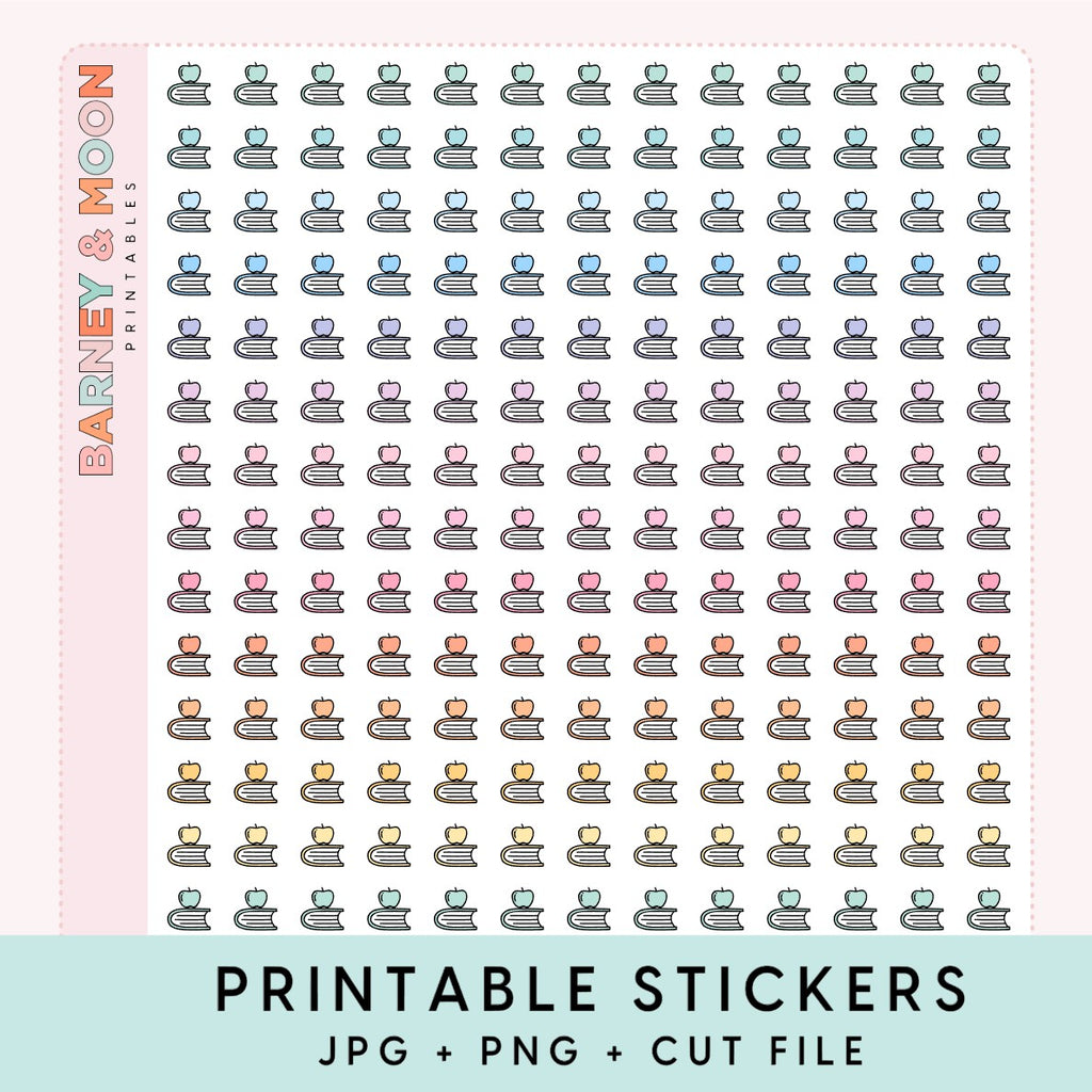 mini school icons printable planner stickers