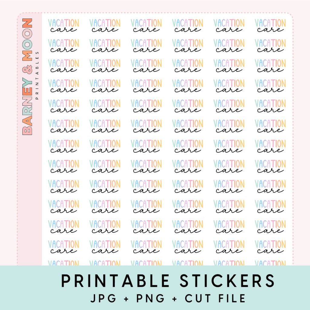 printable planner stickers vacation care