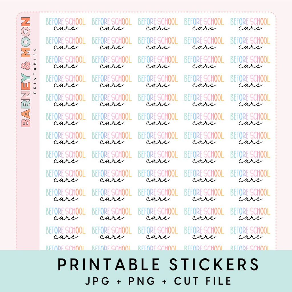 printable planner stickers after school care