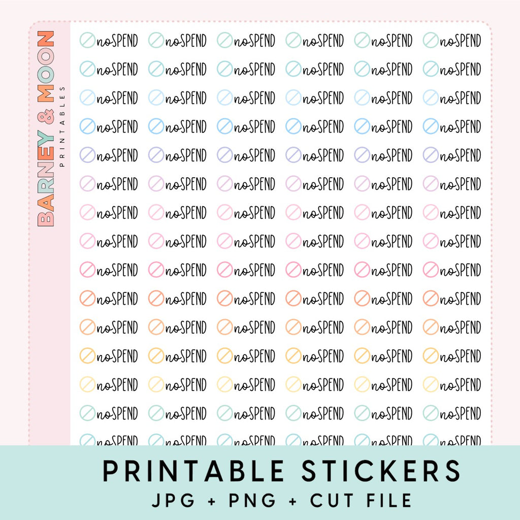 printable stickers for planning no spend