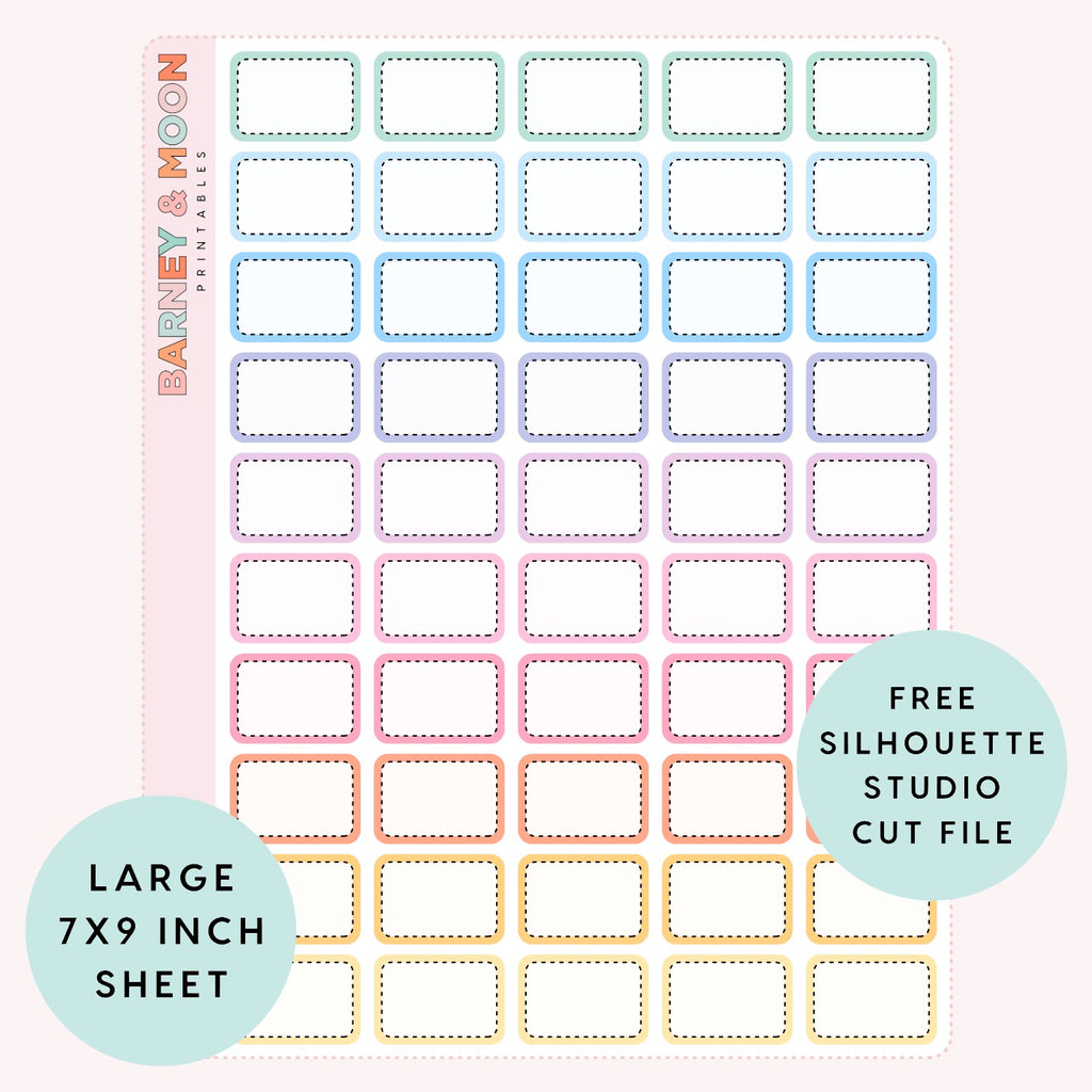 printable planner stickers A5 monthly box for planning