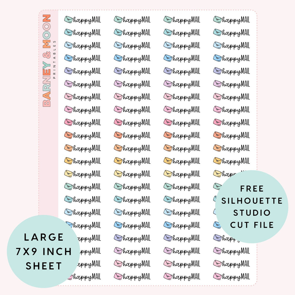 happy mail printable planner stickers