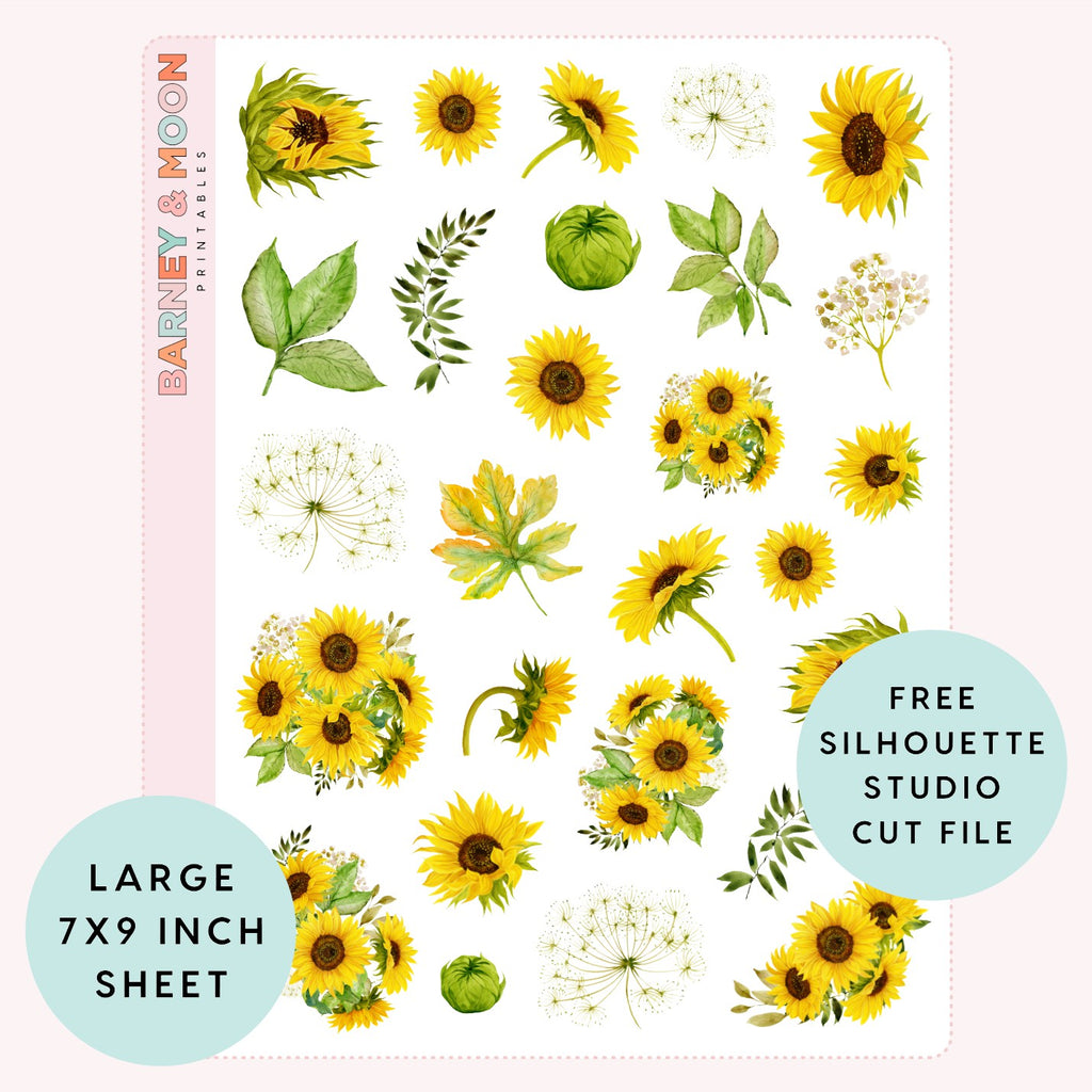 sunflowers printable stickers sunflower sticker