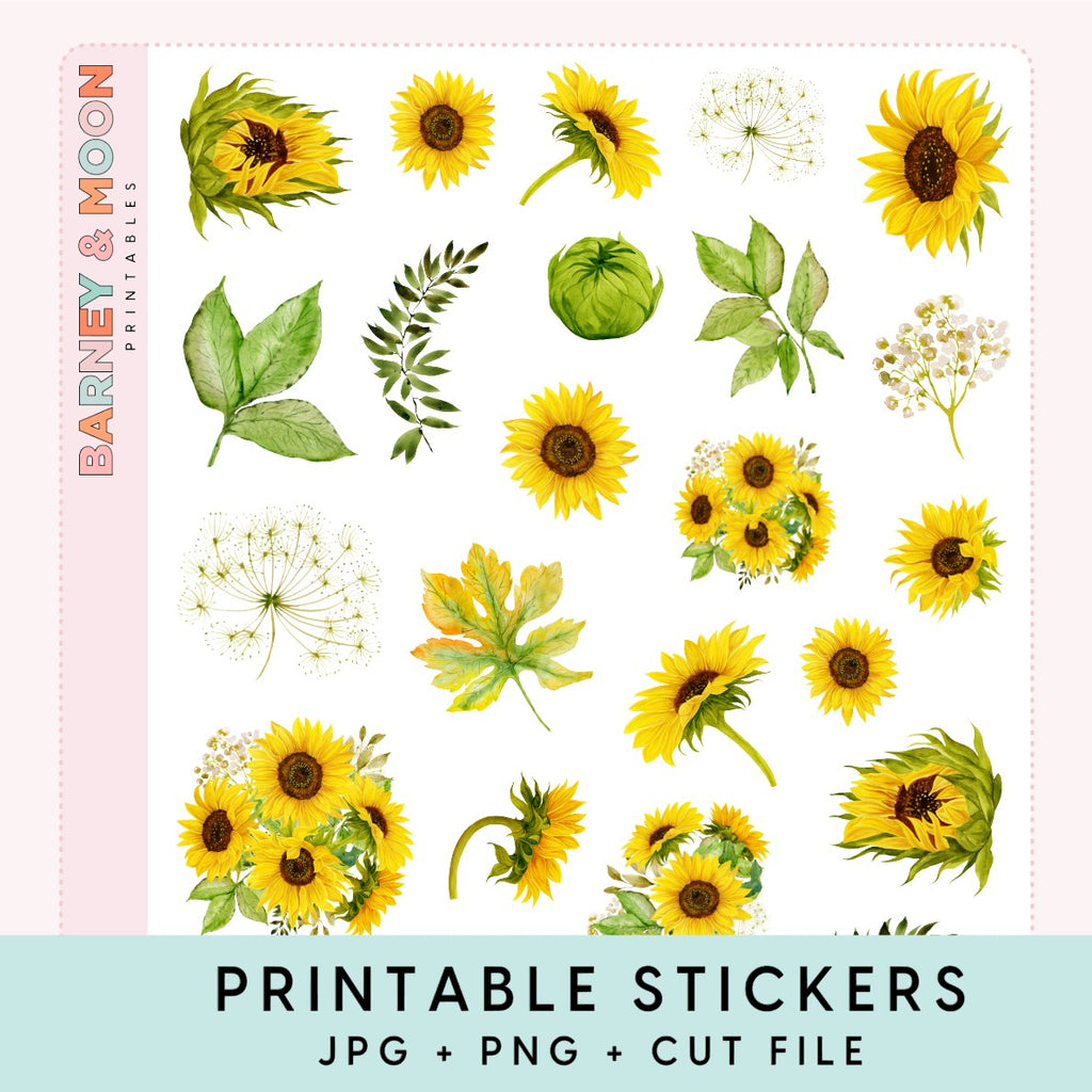 sunflowers printable stickers sunflower sticker