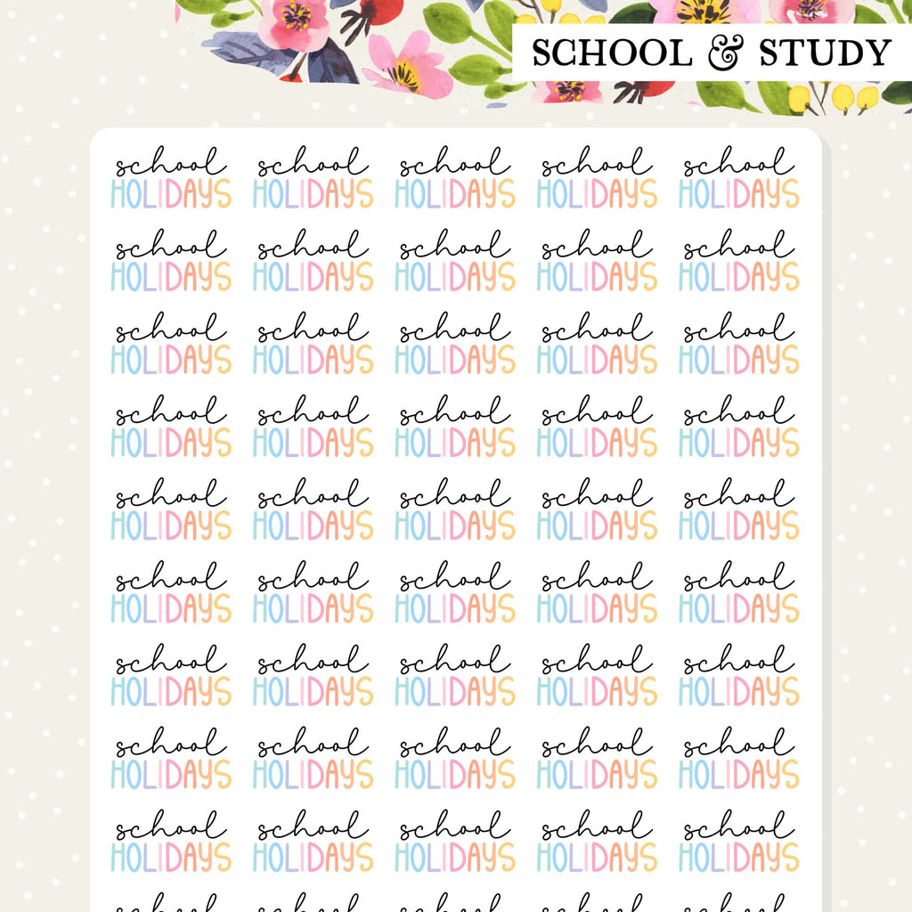 school holiday planner stickers