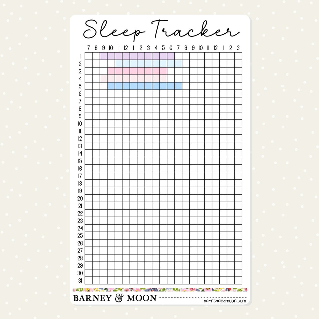 sleep tracker planner stickers