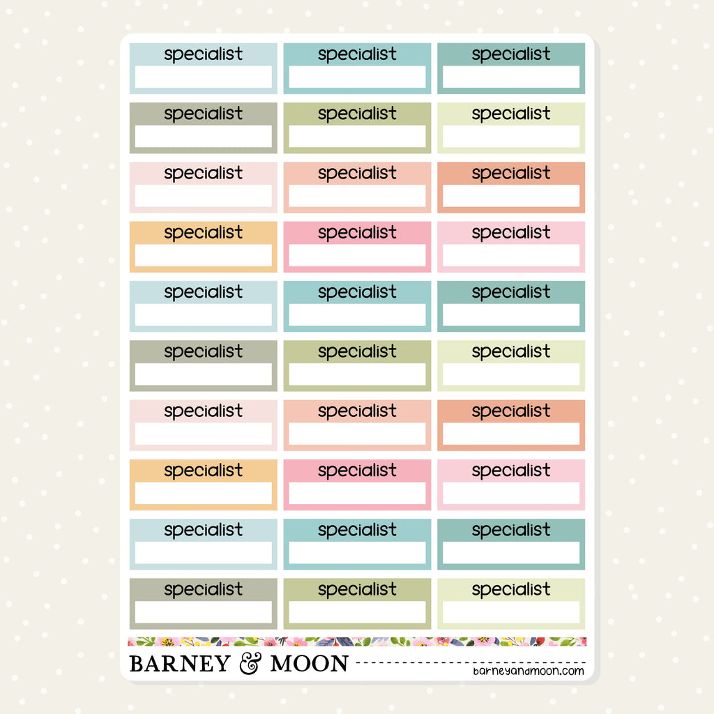 NDIS planner stickers for tracking your specialist appontments