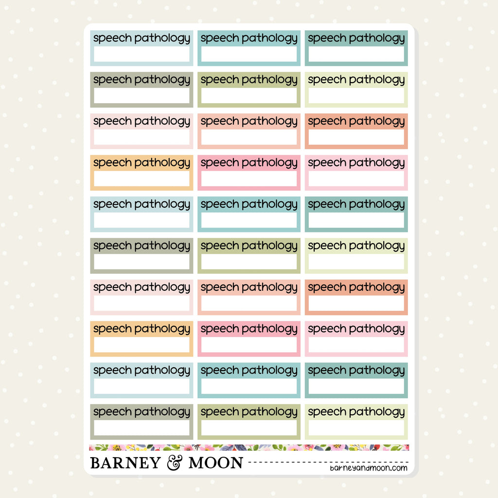 NDIS planner stickers for tracking speech pathology appointments