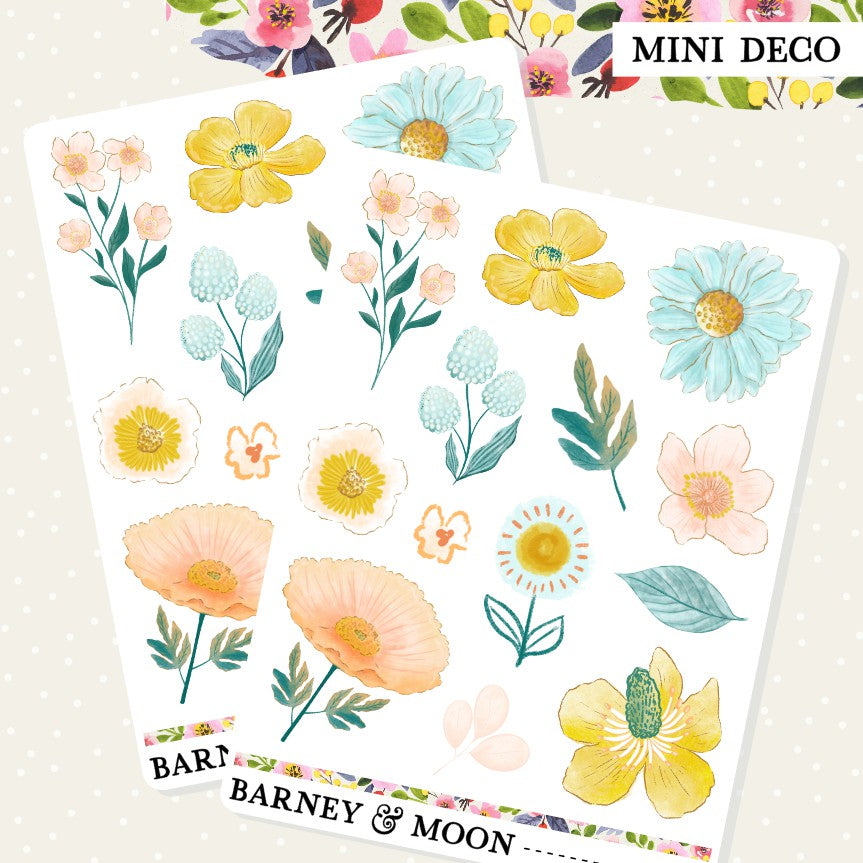 Floral Summer-themed stickers for adding an extra touch to your planner and journaling layouts