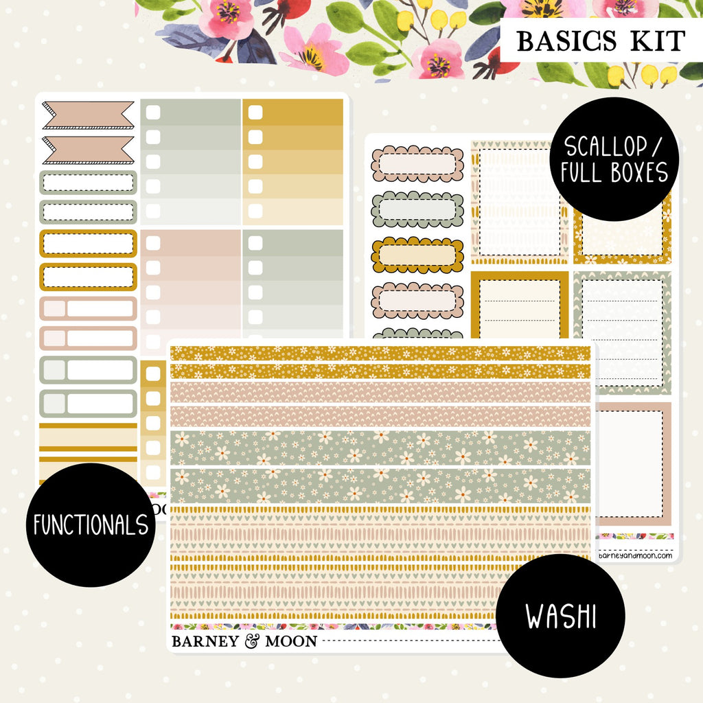 Functional weekly planner sticker kit for planning