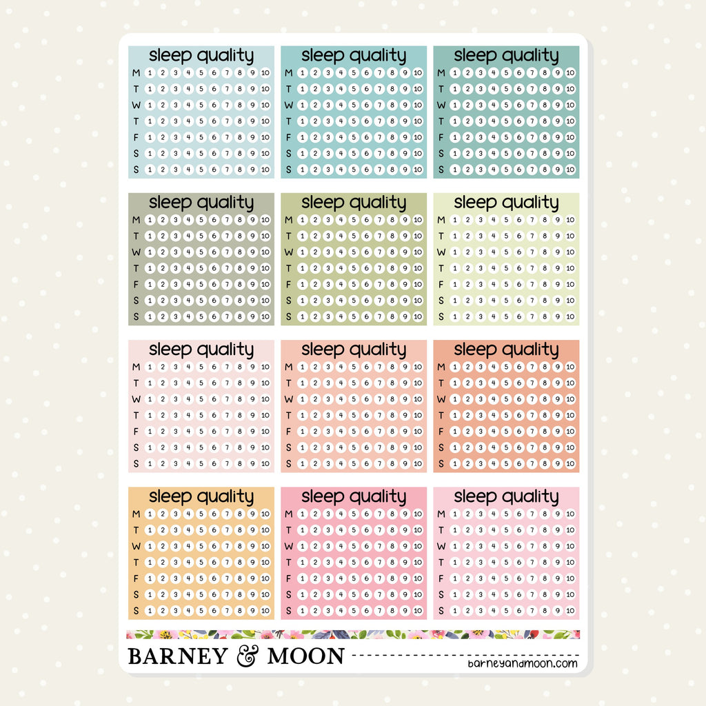 planner stickers for tracking sleep quality during the week