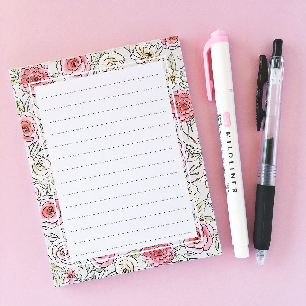 floral lined a6 notepad australia
